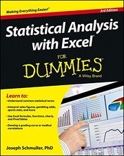Cover of: Statistical Analysis with Excel For Dummies