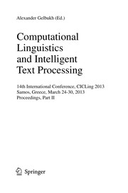 Cover of: Computational Linguistics and Intelligent Text Processing