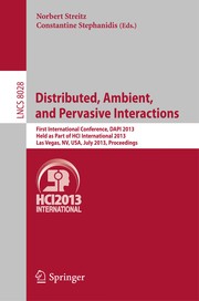 Cover of: Distributed, Ambient, and Pervasive Interactions