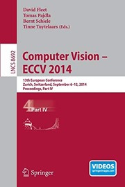 Cover of: Computer Vision -- ECCV 2014