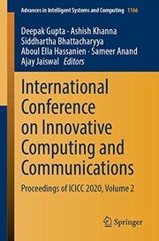 Cover of: International Conference on Innovative Computing and Communications