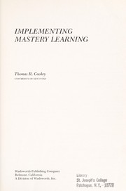 Cover of: Implementing mastery learning