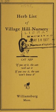 Cover of: Herb list of Village Hill Nursery