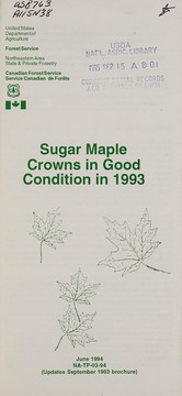 Cover of: Sugar maple crowns in good condition in 1993