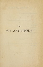 Cover of: La vie artistique