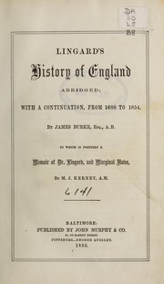 Cover of: Lingard's History of England abridged