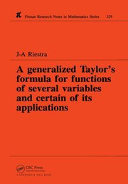 Cover of: A generalized Taylor's formula for functions of several variables and certain of its applications