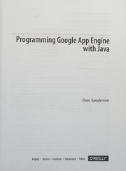 Cover of: Programming Google App Engine with Java