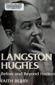 Cover of: Langston Hughes, before and beyond Harlem