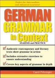 Cover of: German grammar in context