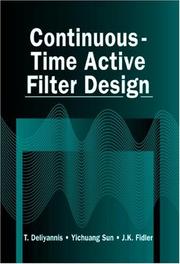 Cover of: Continuous-time active filter design