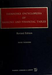 Cover of: Thorndike encyclopedia of banking and financial tables