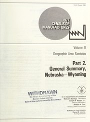 Cover of: 1977 census of manufactures