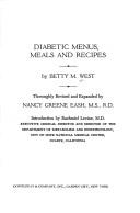 Cover of: Diabetic menus, meals, and recipes