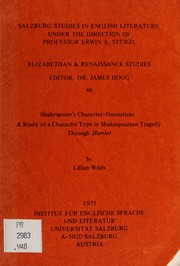 Cover of: Shakespeare's character-dramatists