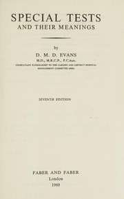 Cover of: Special tests and their meanings