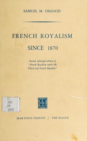 Cover of: French royalism since 1870. --