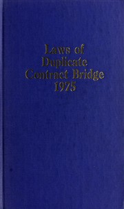Cover of: Laws of duplicate contract bridge
