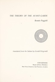 Cover of: Teoria dell'arte d'avanguardia. English