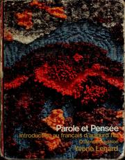 Cover of: Parole et pensée
