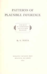 Cover of: Mathematics and plausible reasoning