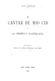 Cover of: El Cantar de mío Cid y la epopeya castellana