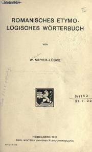 Cover of: Romanisches etymologisches Wörterbuch