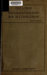 Cover of: Zur psychopathologie des alltagslebens (The psychopathology of everyday life)