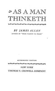 Cover of: As a man thinketh