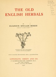 Cover of: The old English herbals