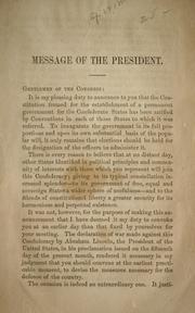 Cover of: Message of the President
