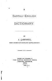 A Santali-English dictionary A Santali-English dictionary