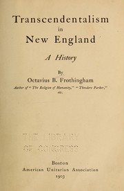 Cover of: Transcendentalism in New England