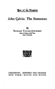 Cover of: John Calvin, the statesman