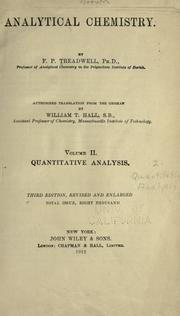 Cover of: Kurzes Lehrbuch der analytischen Chemie