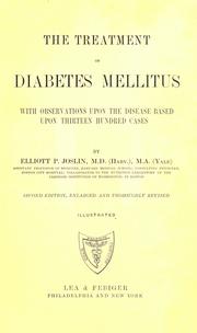 Cover of: The treatment of diabetes mellitus