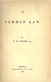 Cover of: The common law