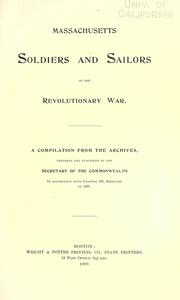 Cover of: Massachusetts soldiers and sailors of the revolutionary war