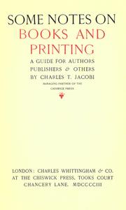 Cover of: On the making and issuing of books