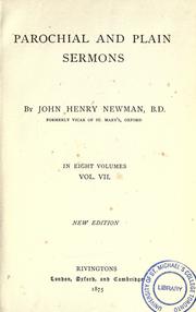 Cover of: Parochial and plain sermons: in eight volumes