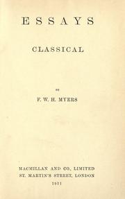 Cover of: Essays - classical