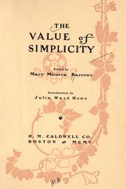 Cover of: The value of simplicity