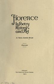 Cover of: Florence in poetry, history, and art