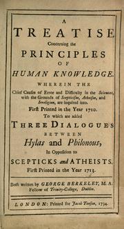 Cover of: A Treatise Concerning the Principles of Human Knowledge