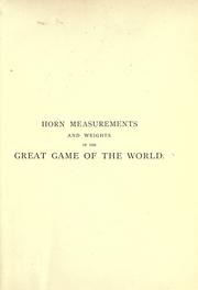 Cover of: Records of big game