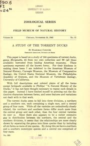 Cover of: A study of the torrent ducks
