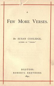 Cover of: A few more verses
