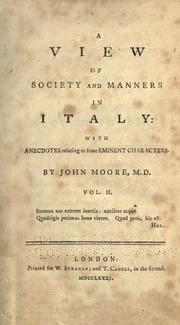 Cover of: A view of society and manners in Italy
