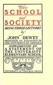 Cover of: The school and society