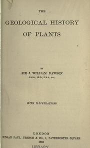 Cover of: The geological history of plants